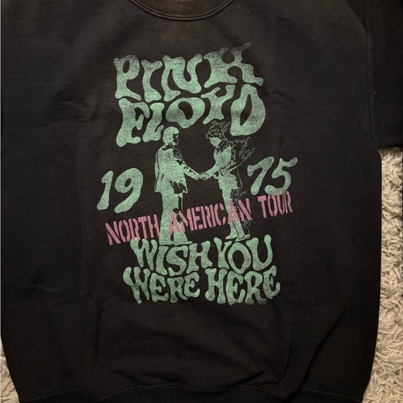 Vintage Black Pink Floyd 1975 North American Tour Sweatshirt Size M - Picture 4 of 7